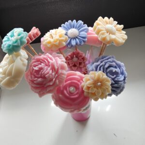 Bouquet de fleurs bougie